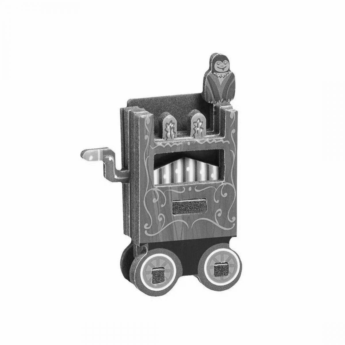 Анимированная колесная лира-раскраска