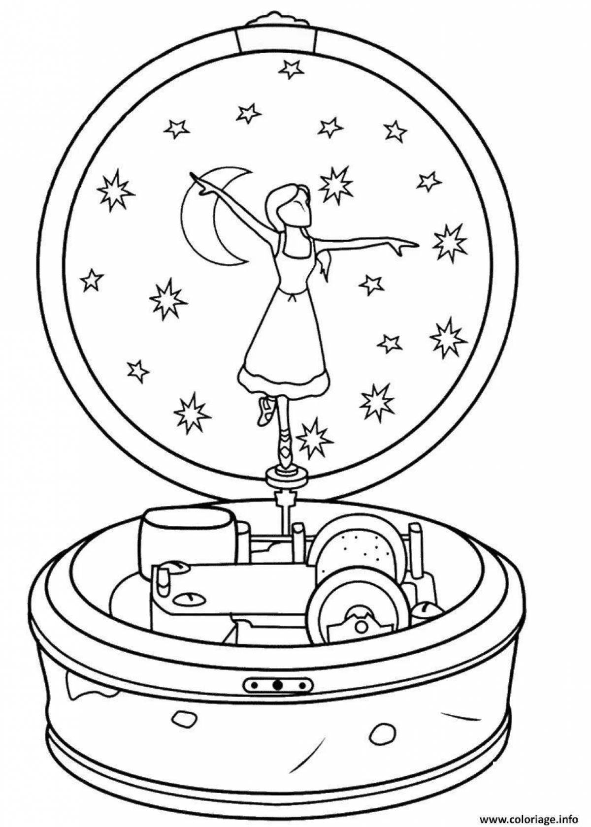 Colored hurdy-gurdy coloring page