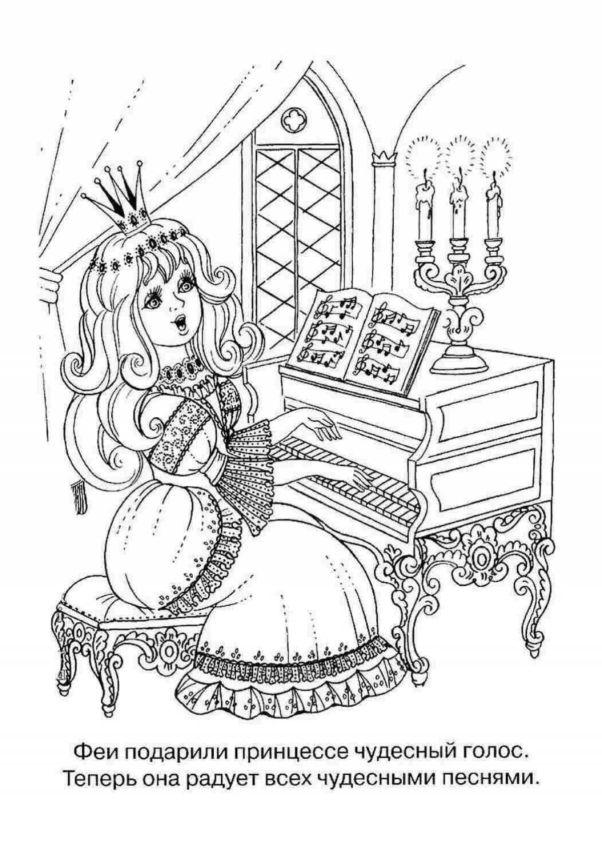 Coloring pages with multi-coloured hurdy-gurdy