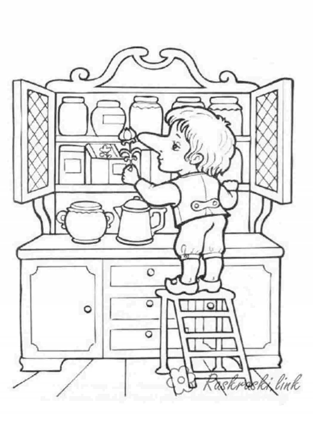 Intricate buffet coloring page