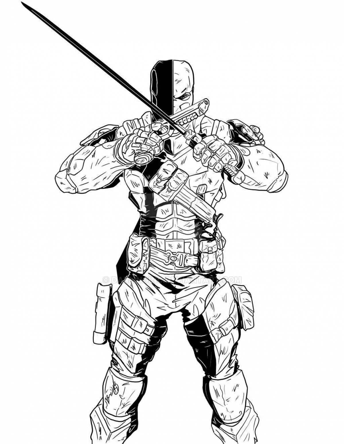 Deathstroke amazing coloring page