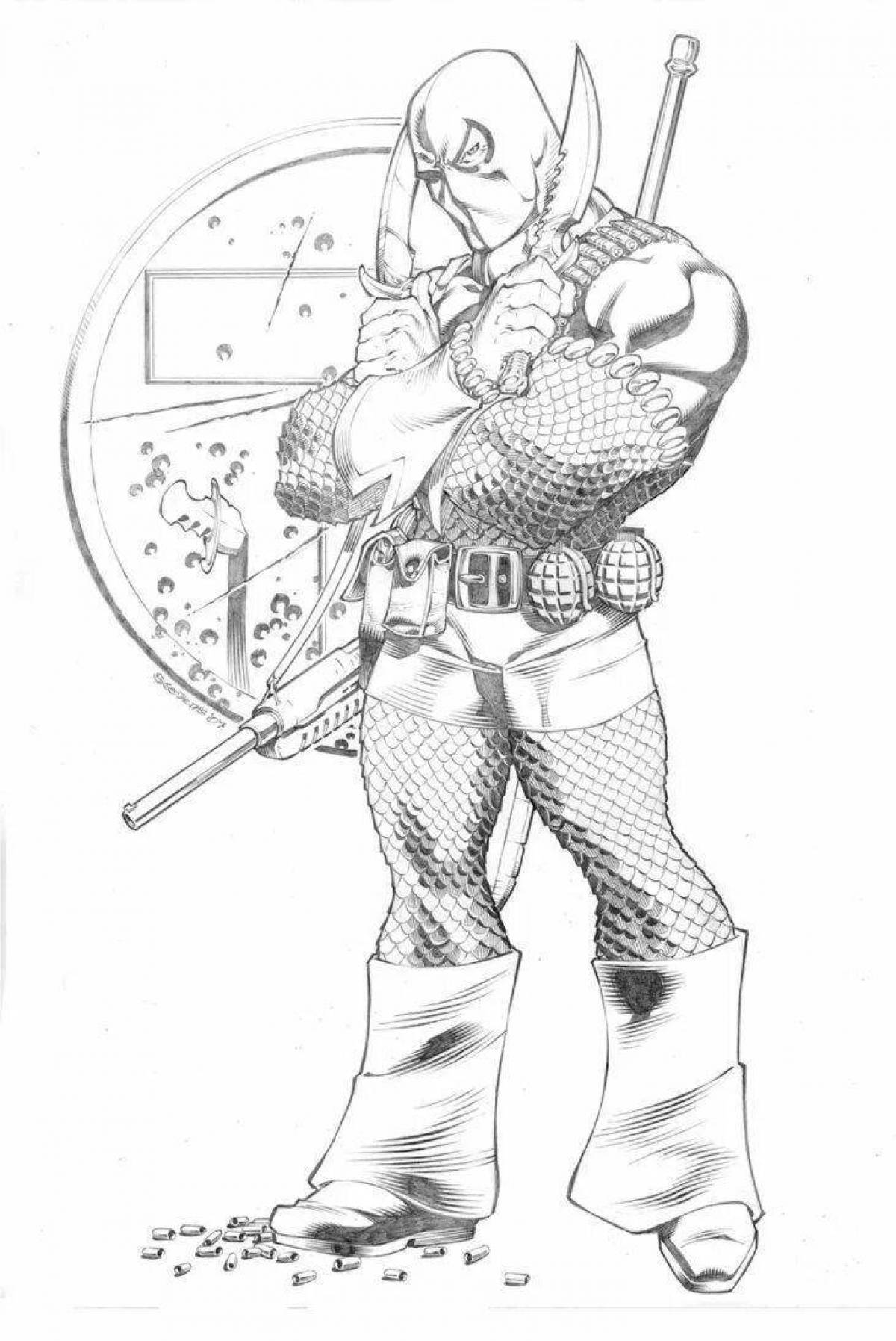 Astonishing deathstroke coloring page