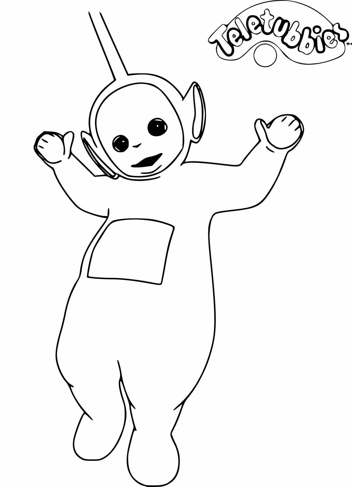 Playful slender-tubbies coloring page