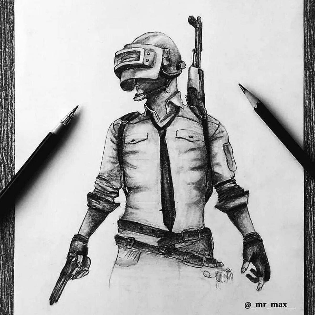 Playful pubg coloring page