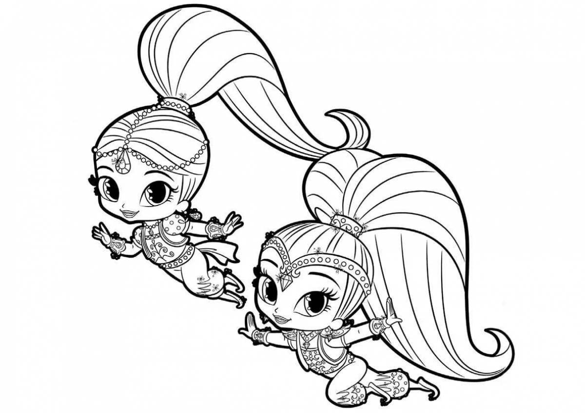 Shimmer coloring page glitter