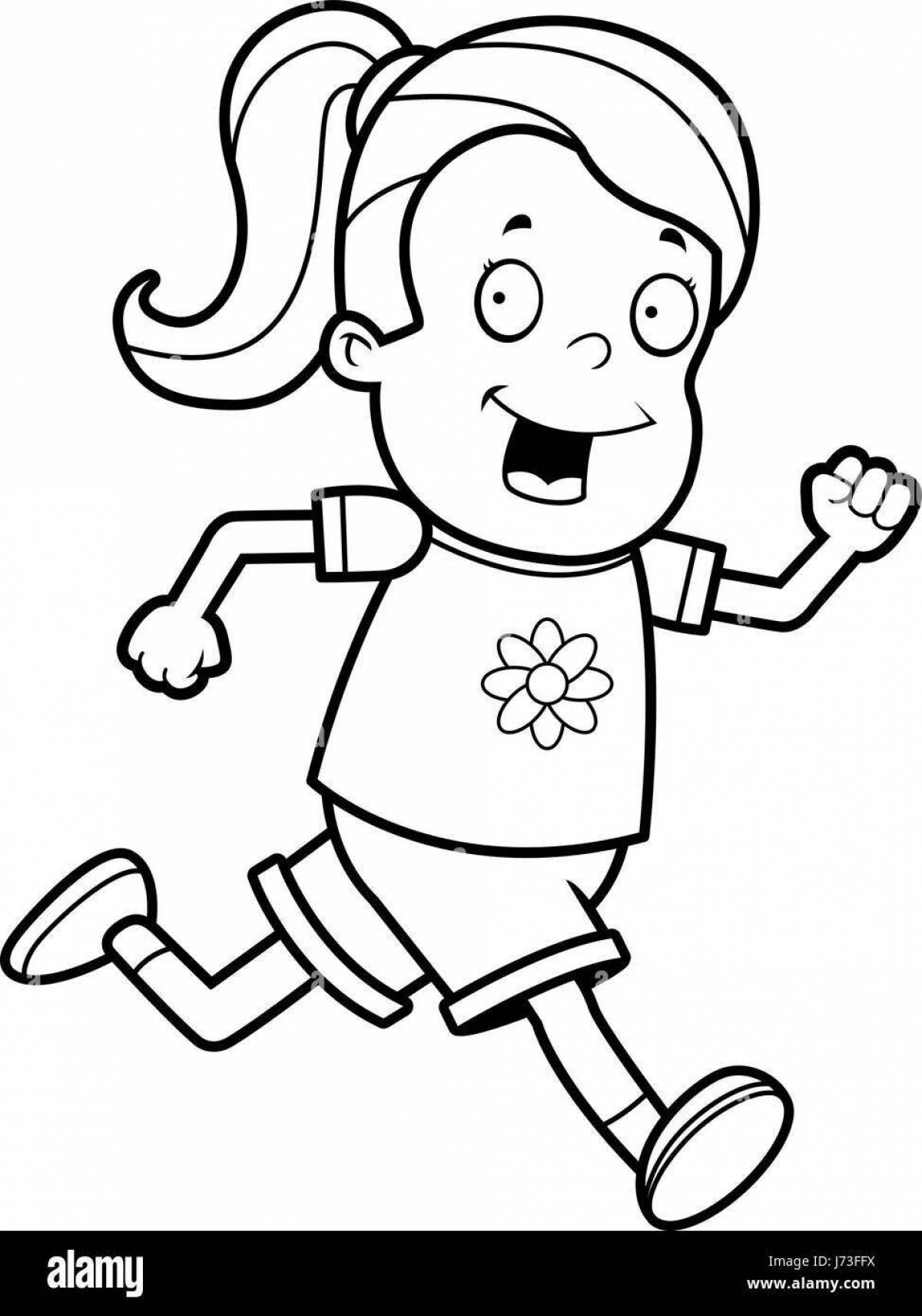 Dynamic running coloring page