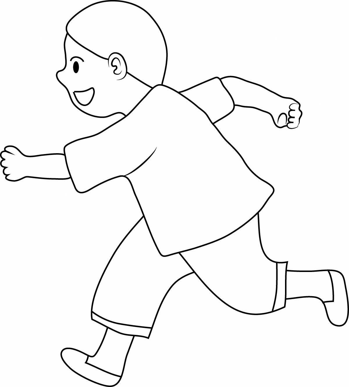 Colorful running coloring book