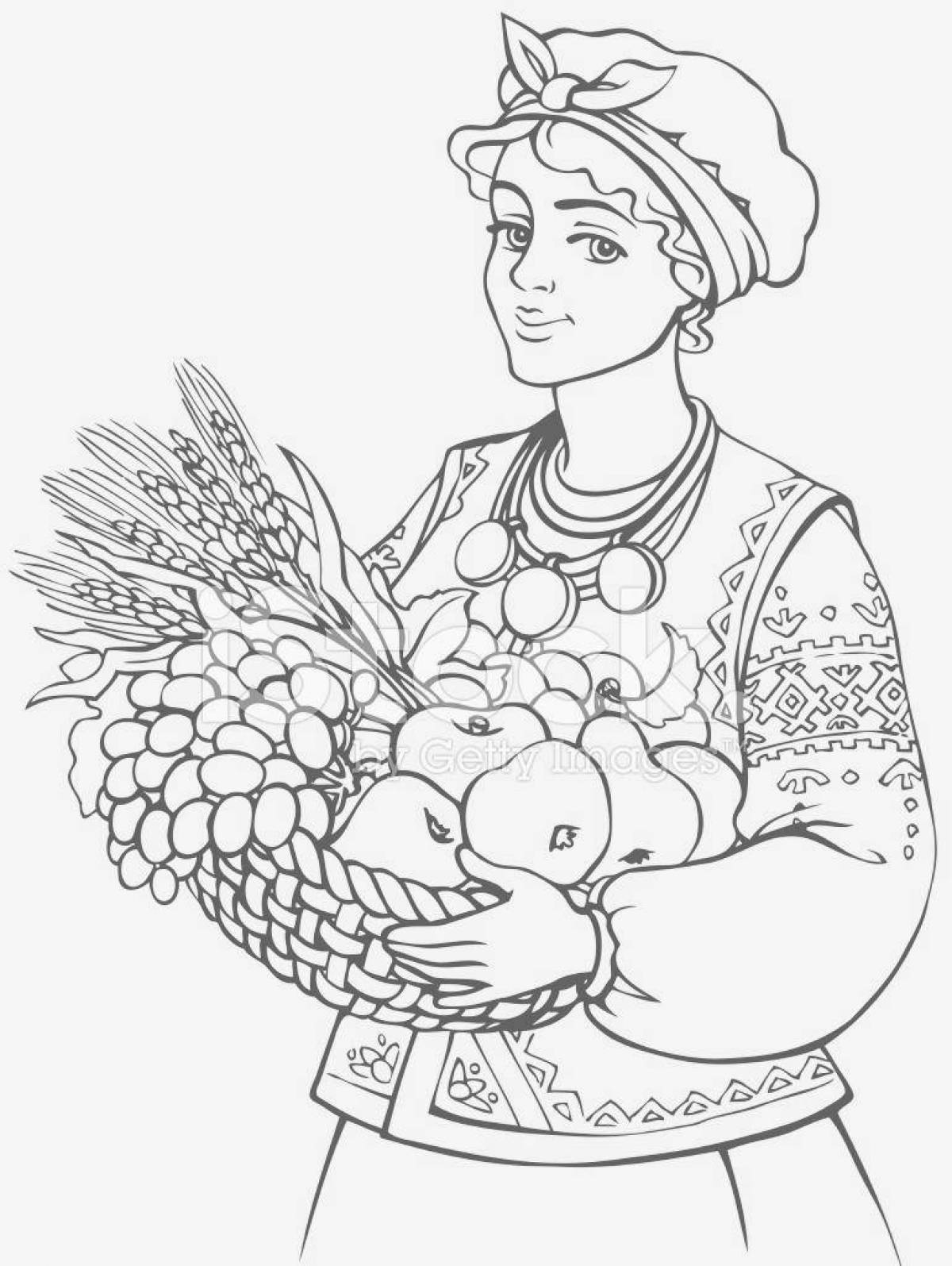 Coloring page charming Cossack