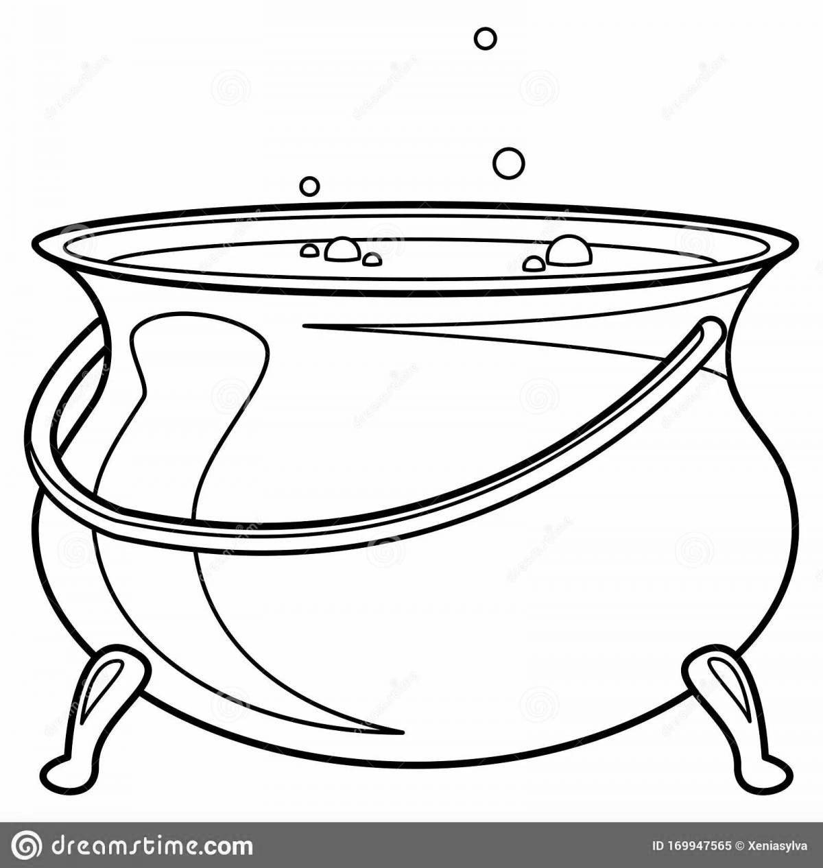 Coloring page happy cauldron