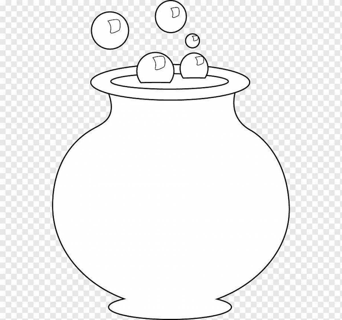 Funny cauldron coloring page