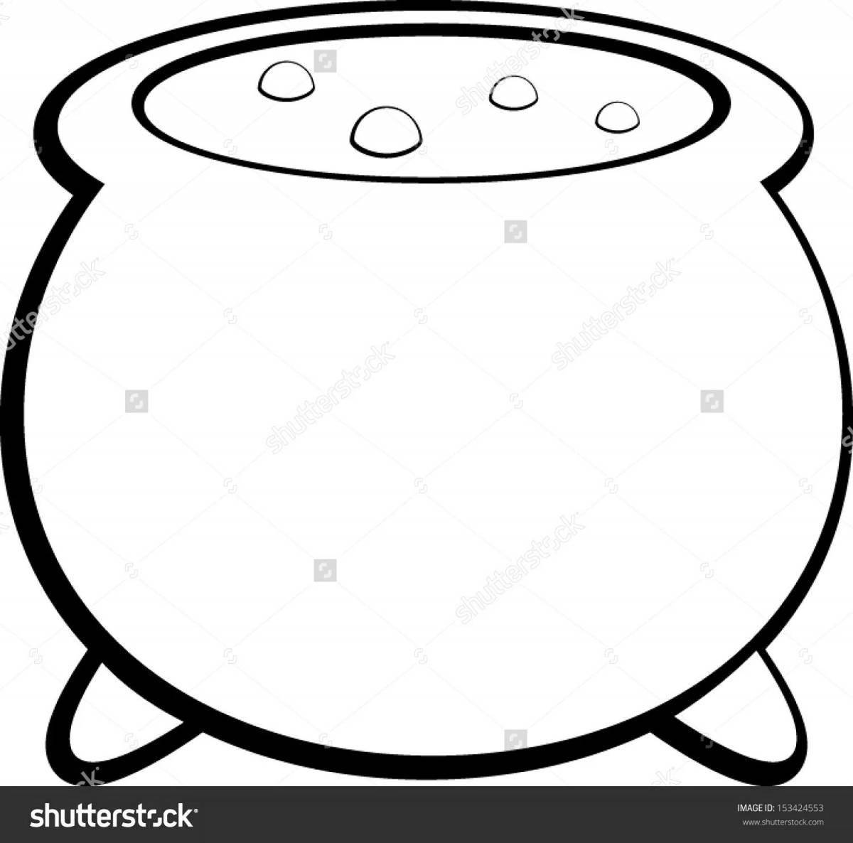 Charming cauldron coloring page