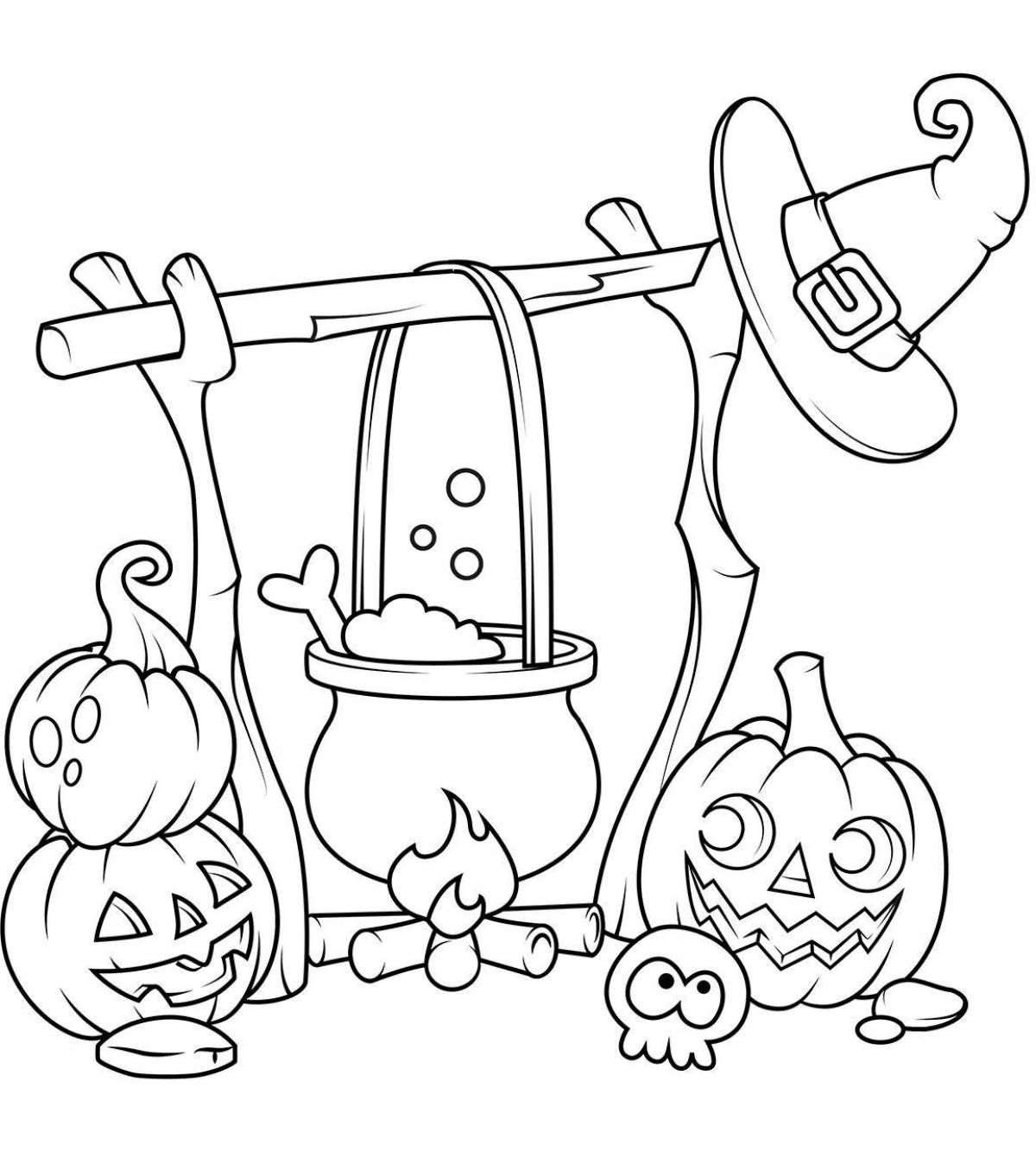 Magic cauldron coloring page