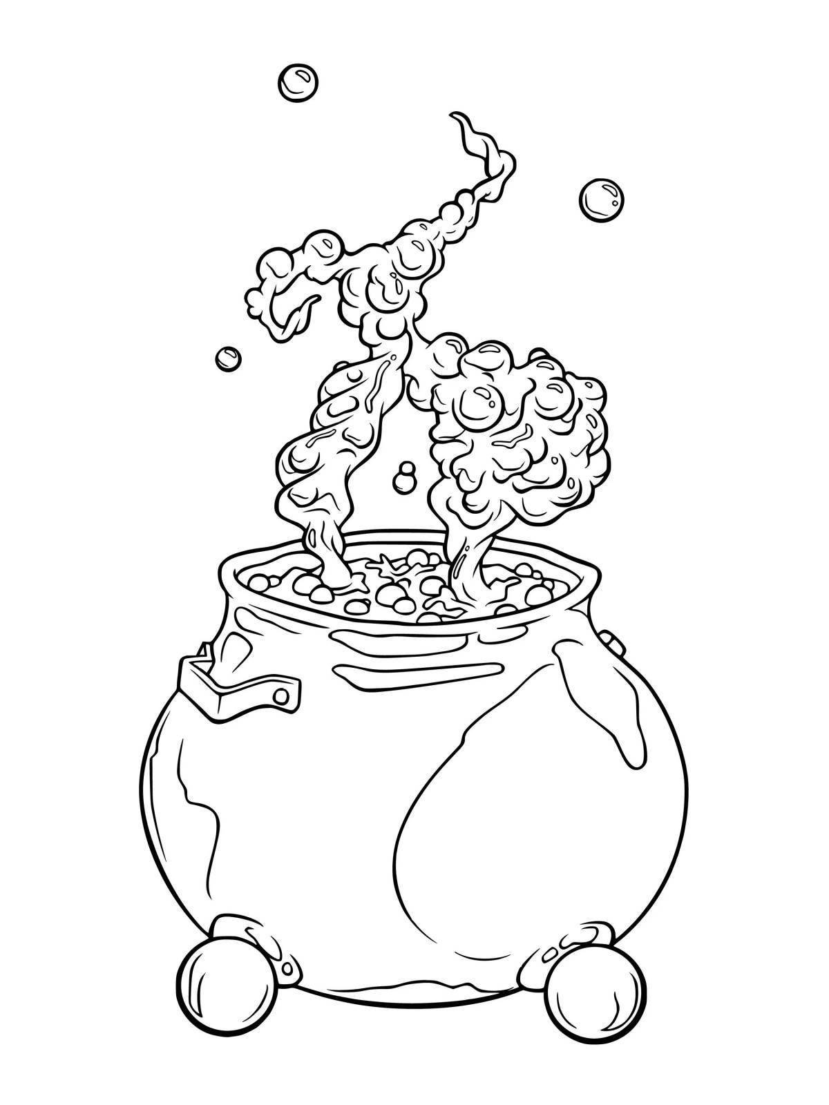 Coloring funny cauldron