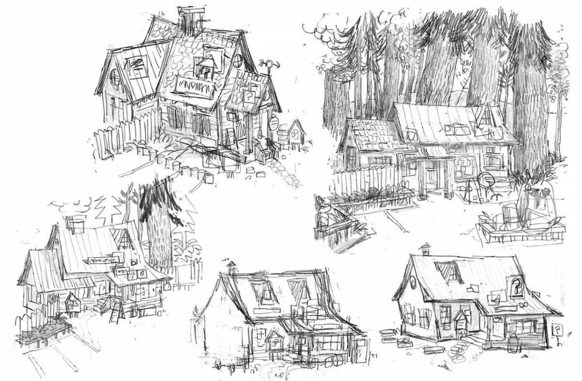 Magic hut coloring page