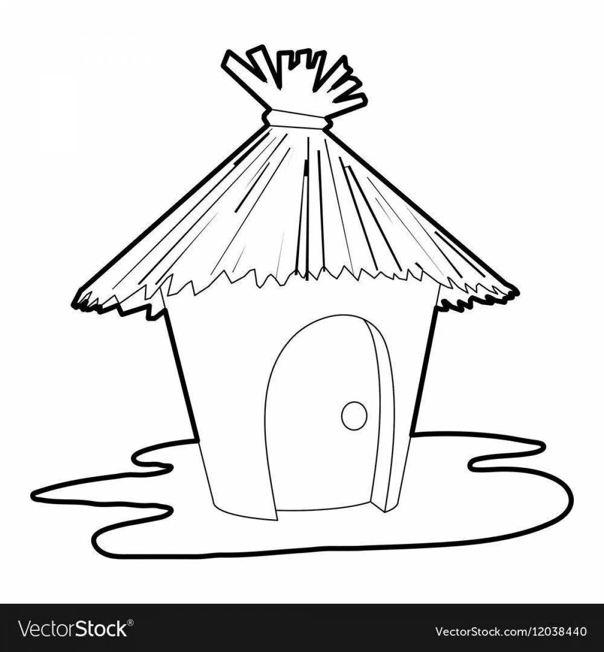 Coloring page fascinating hut