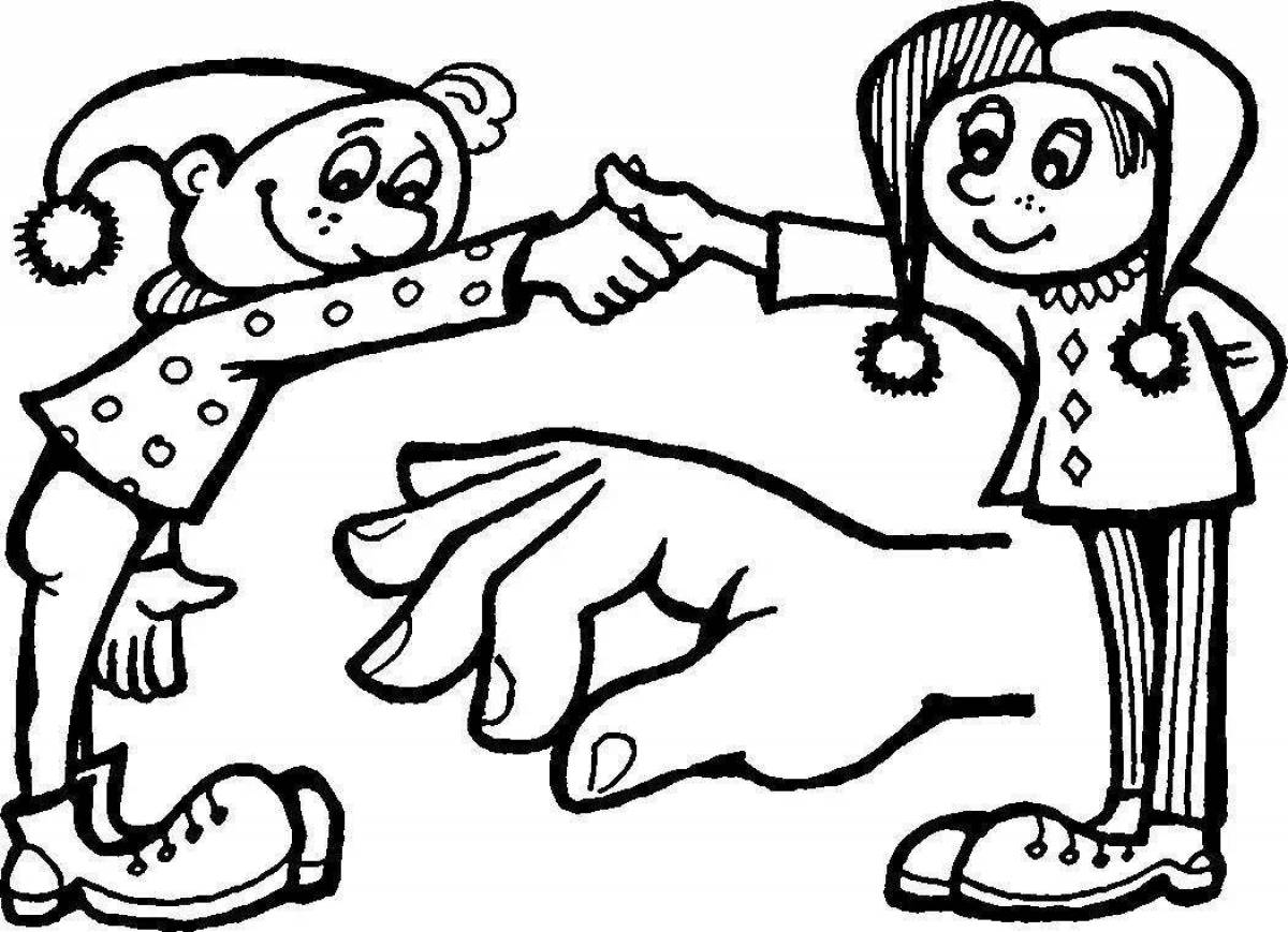 Coloring page inviting greetings