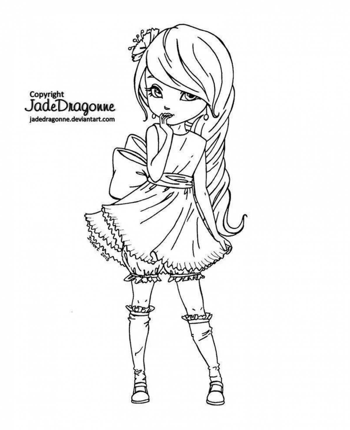 Blythe fairy coloring page