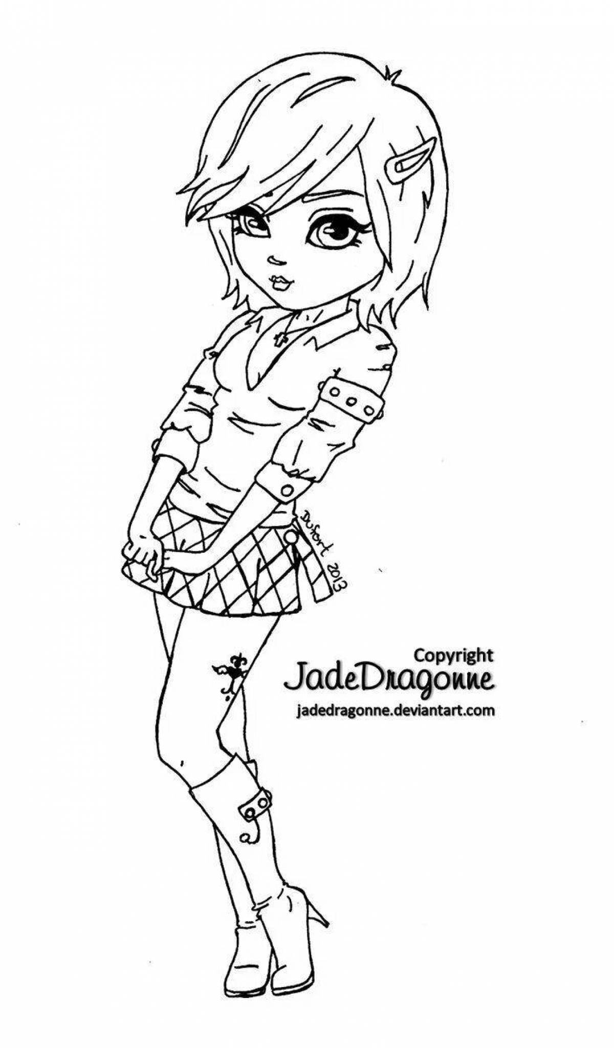 Color-vivid blythe coloring page