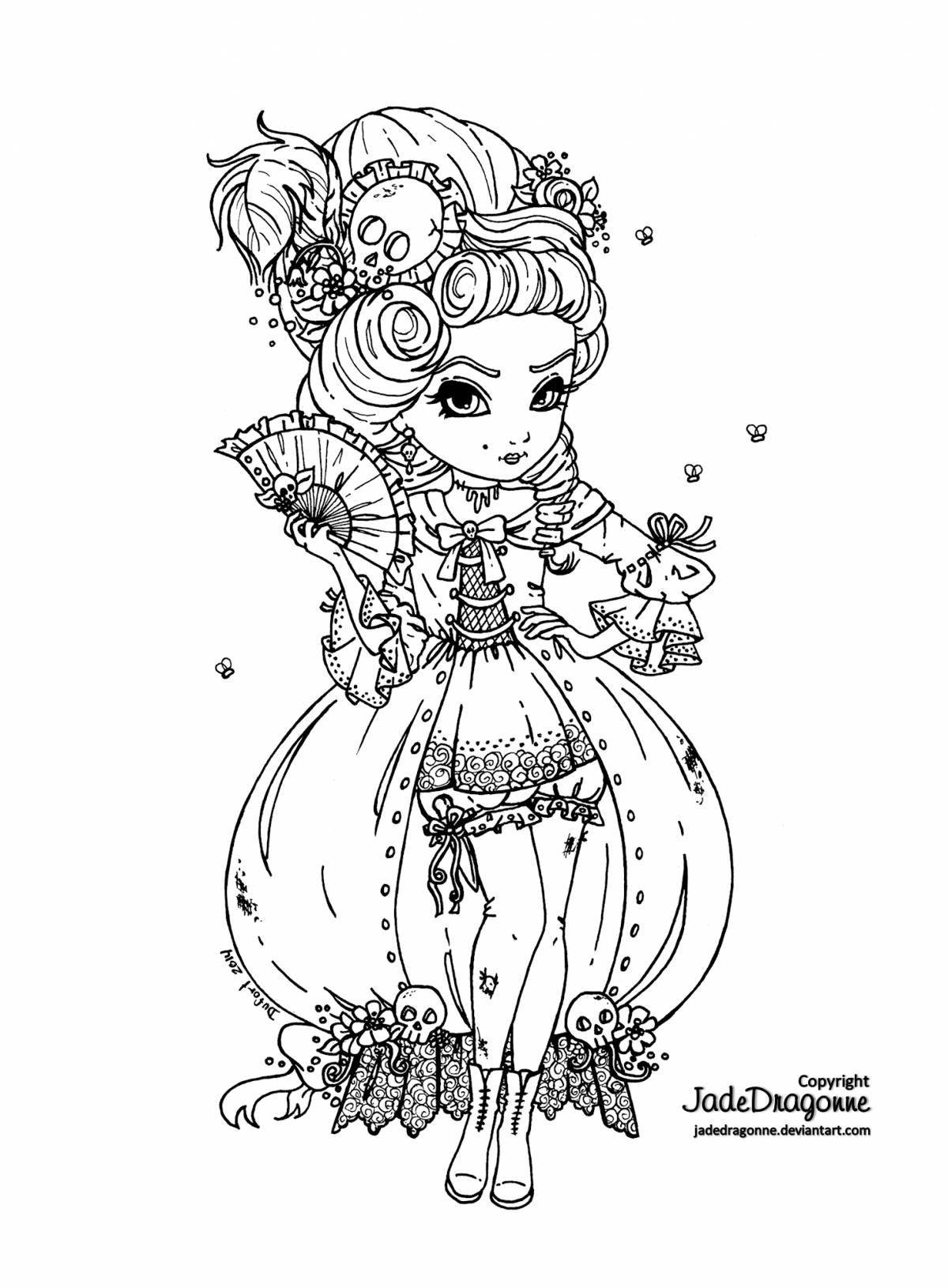 Color-lively blythe coloring page