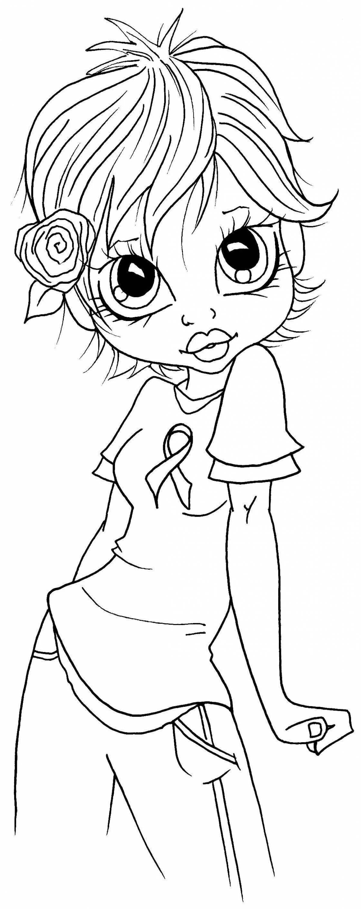 Color-brilliant blythe coloring page