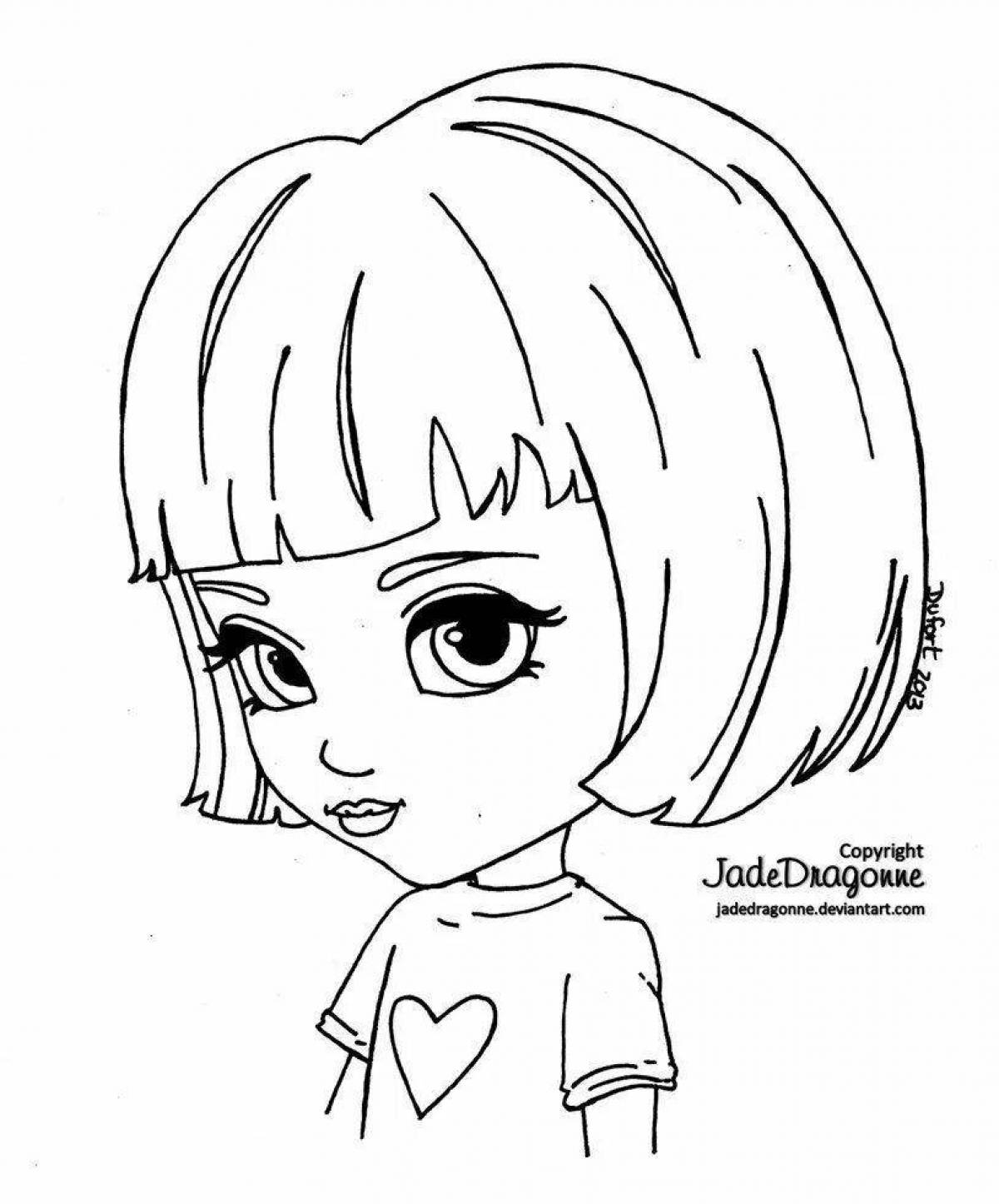 Color glowing blythe coloring page