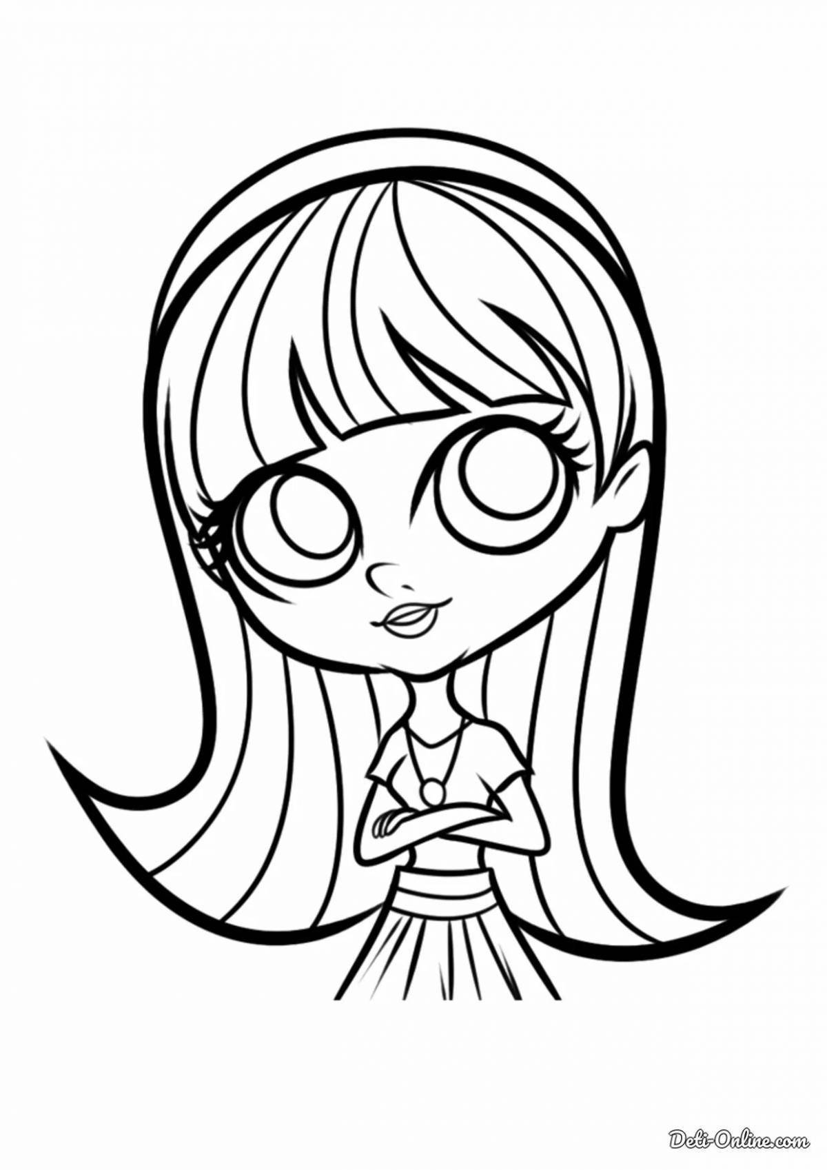 Color-sparkling blythe coloring page