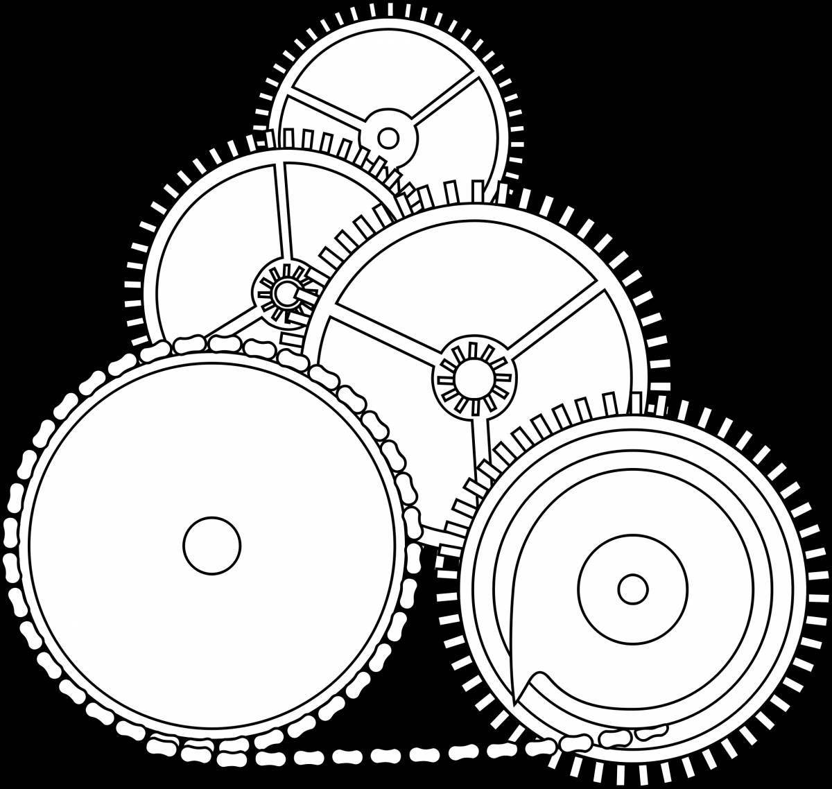 Bright coloring page mechanism