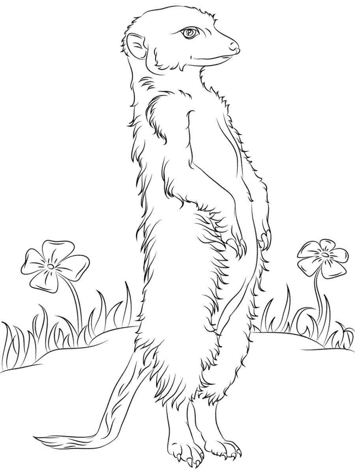 Cute mongoose coloring page