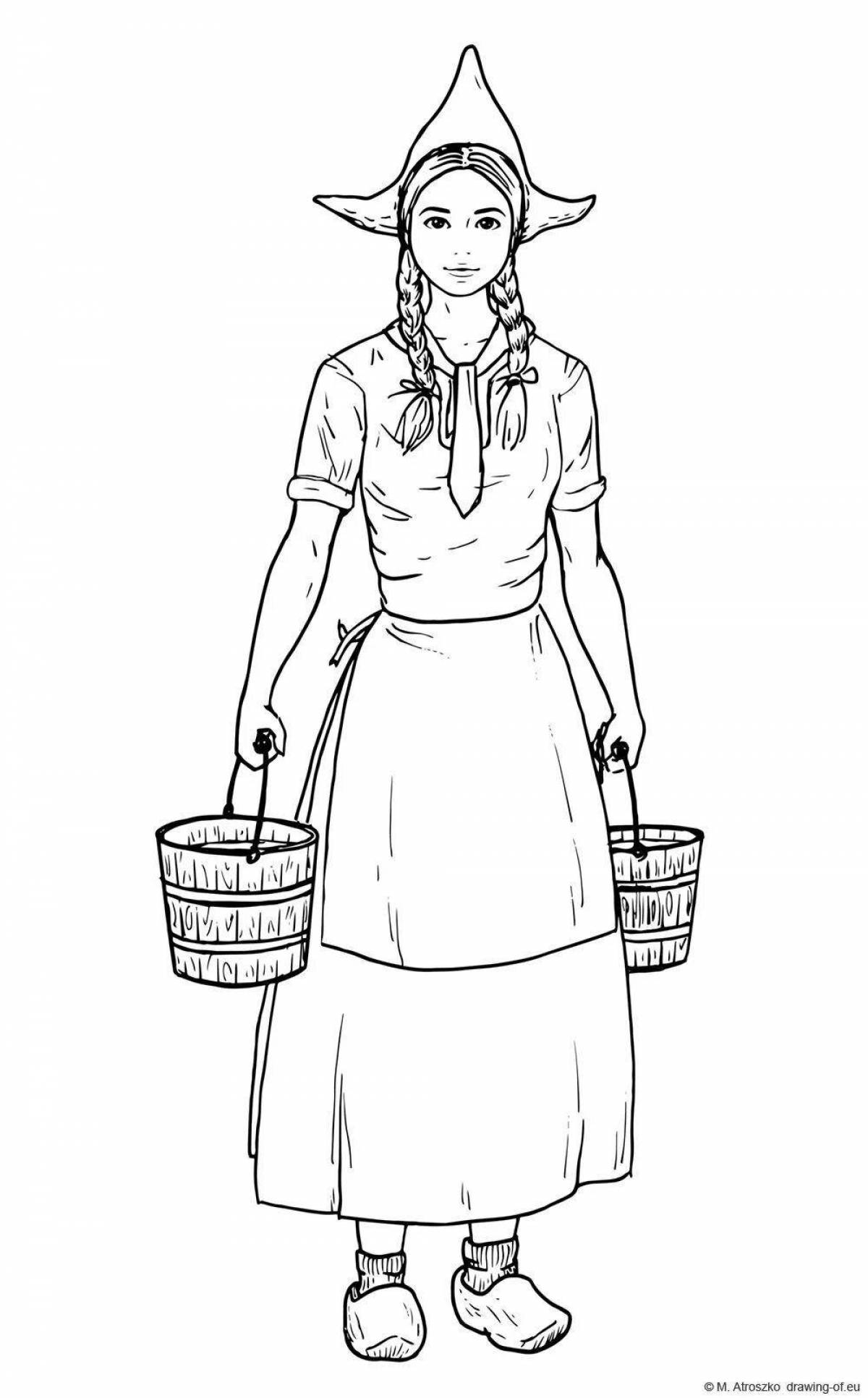 Great milkmaid coloring book