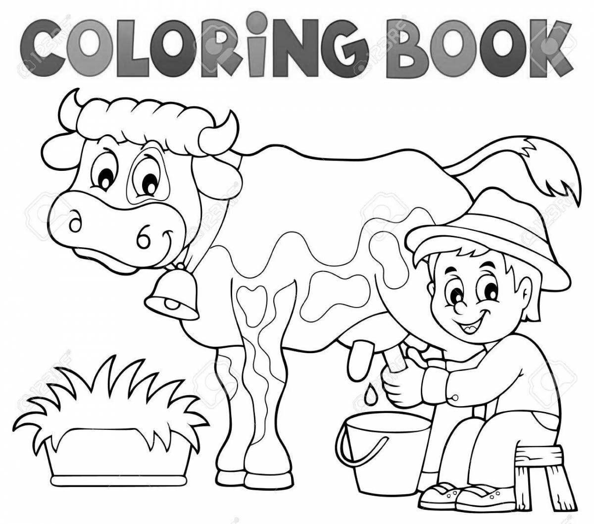 Elegant milkmaid coloring book