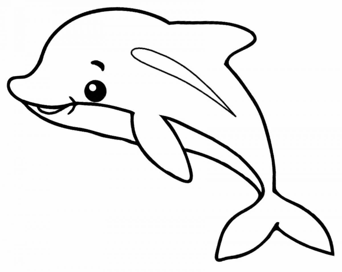 Joyful bottlenose dolphin coloring