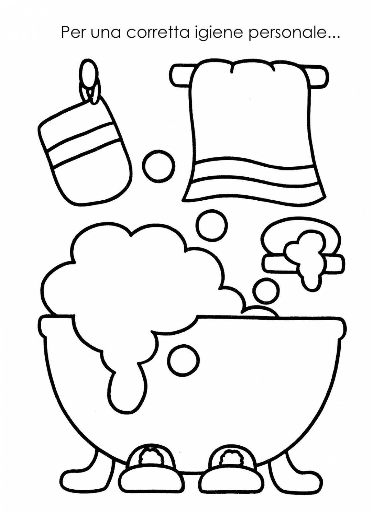 Animated washcloth coloring page