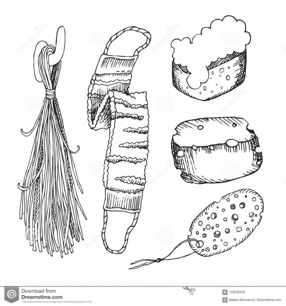 Поразительная страница раскраски мочалки