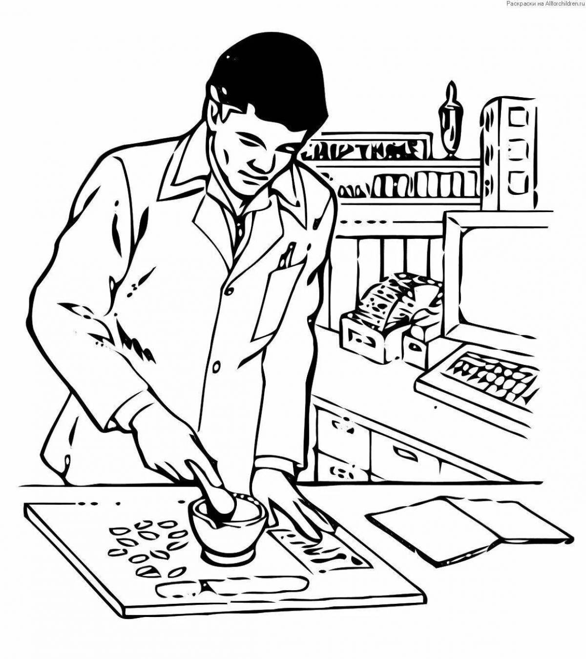 Coloring page happy apothecary