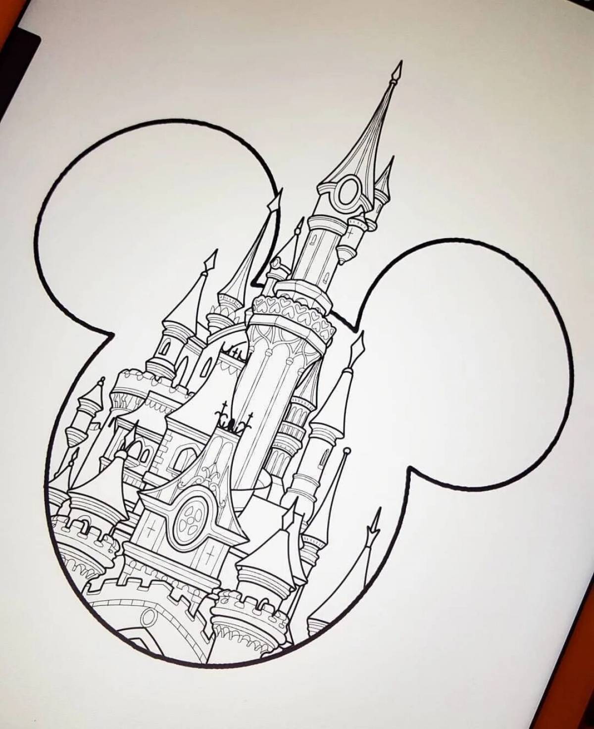 Disneyland holiday coloring page