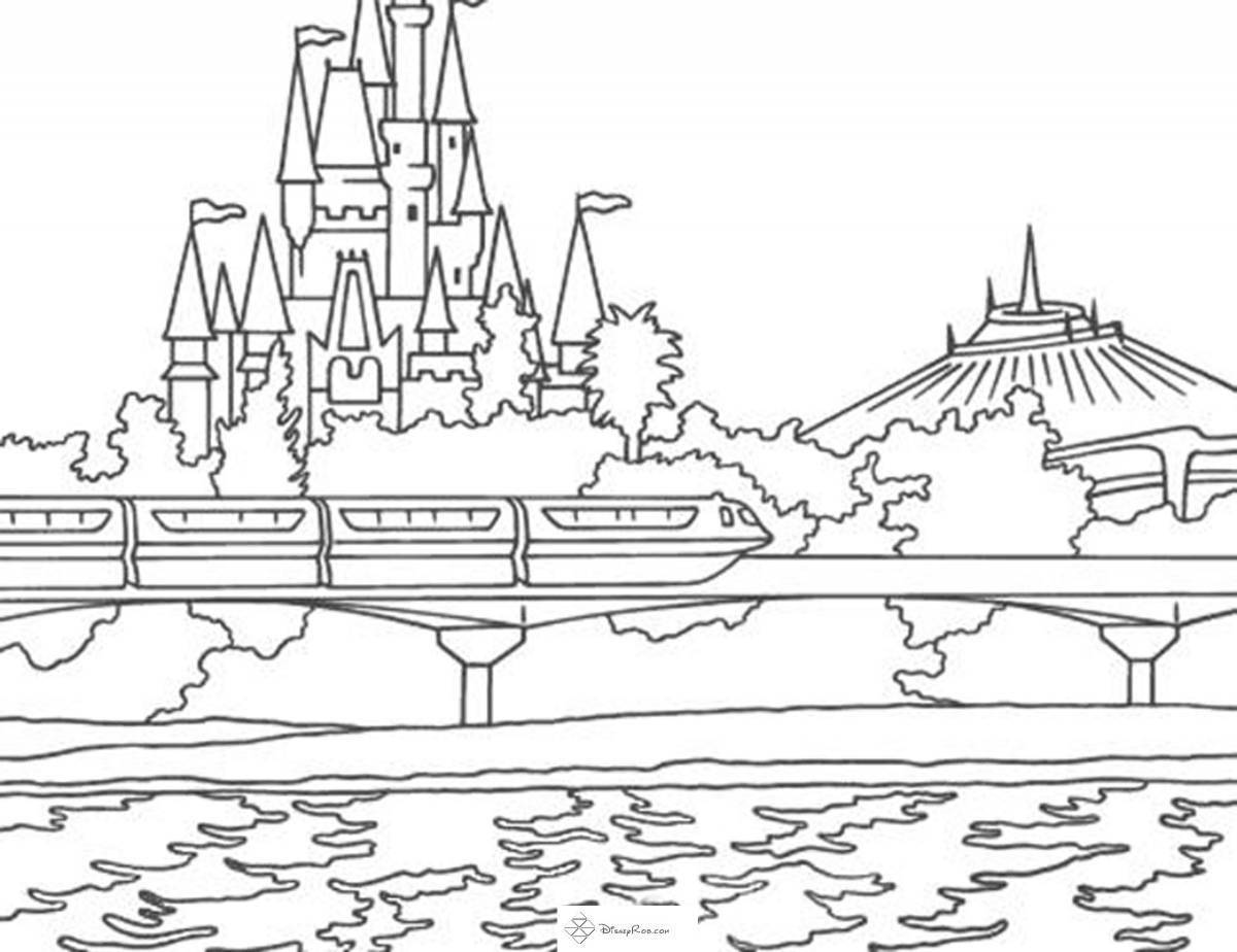 Coloring book dazzling disneyland