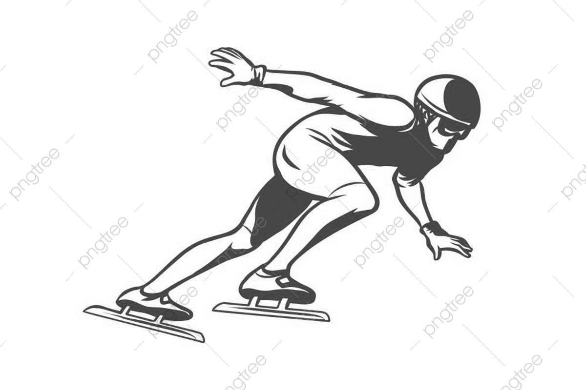 Dynamic skater coloring page