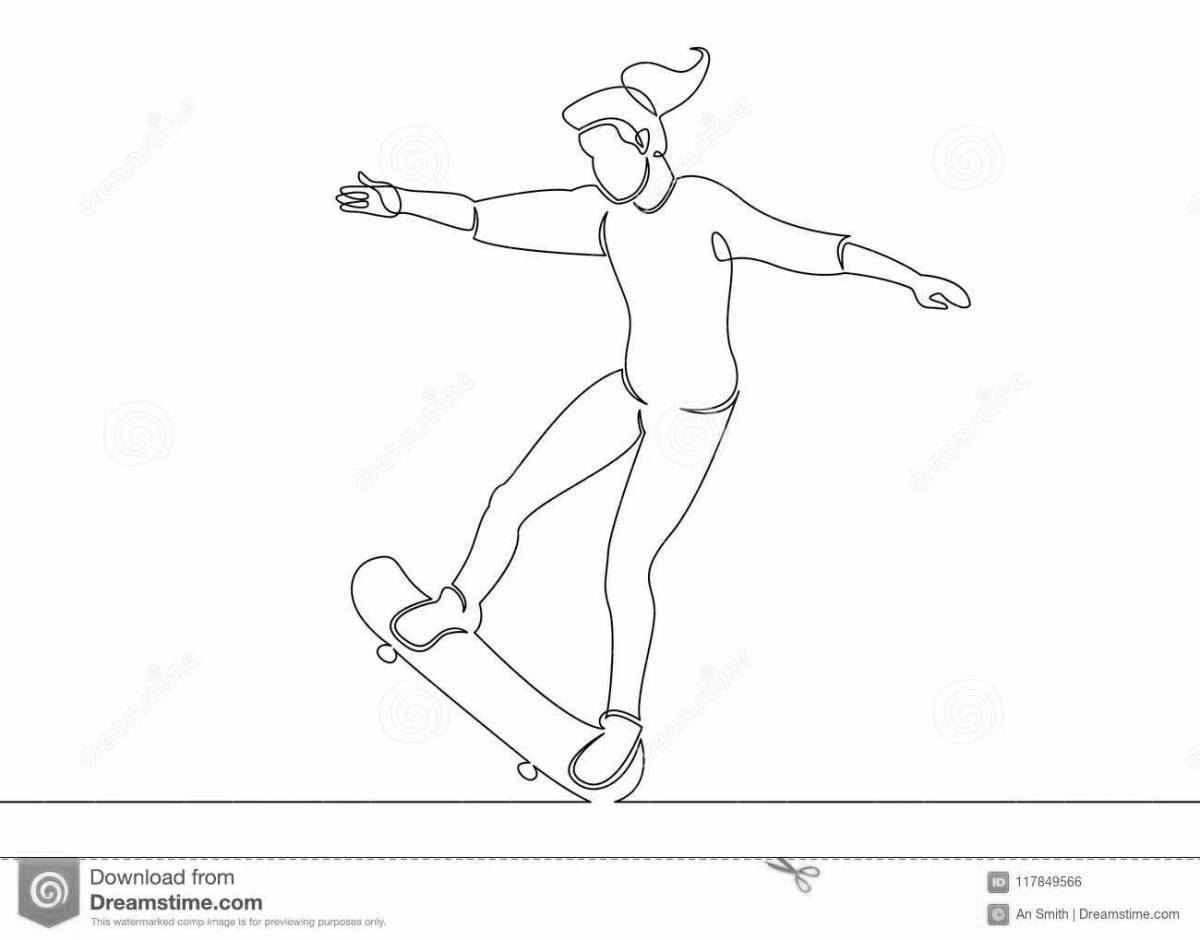 Radiant skater coloring page