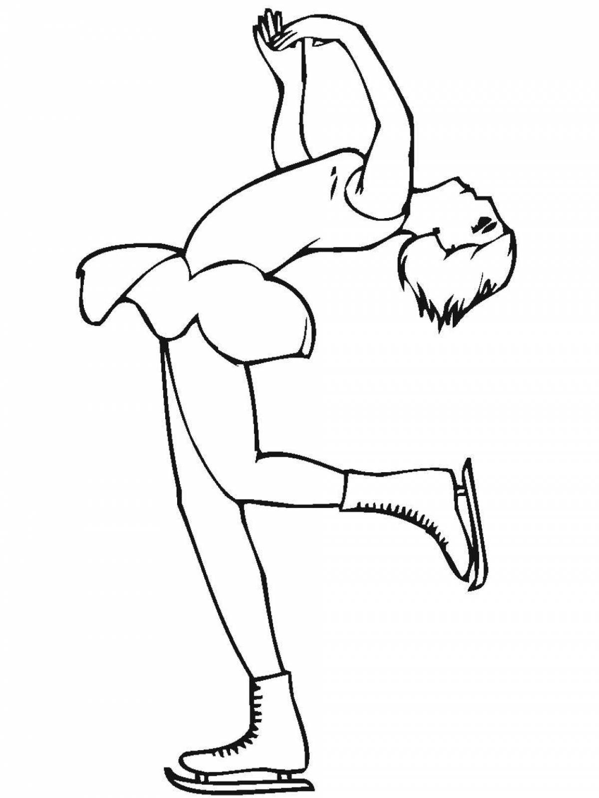 Coloring page energetic skater