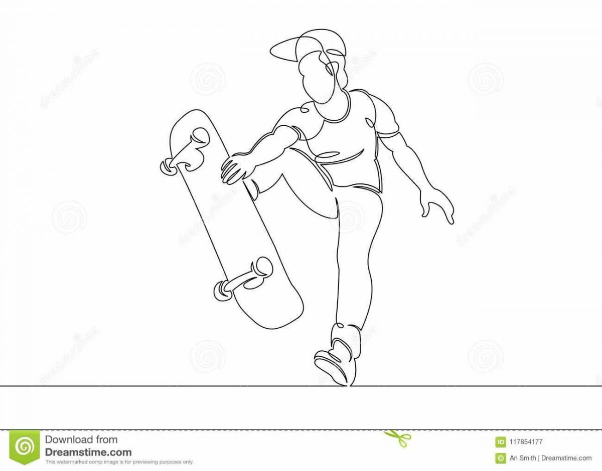 Раскраска стильный скейтер