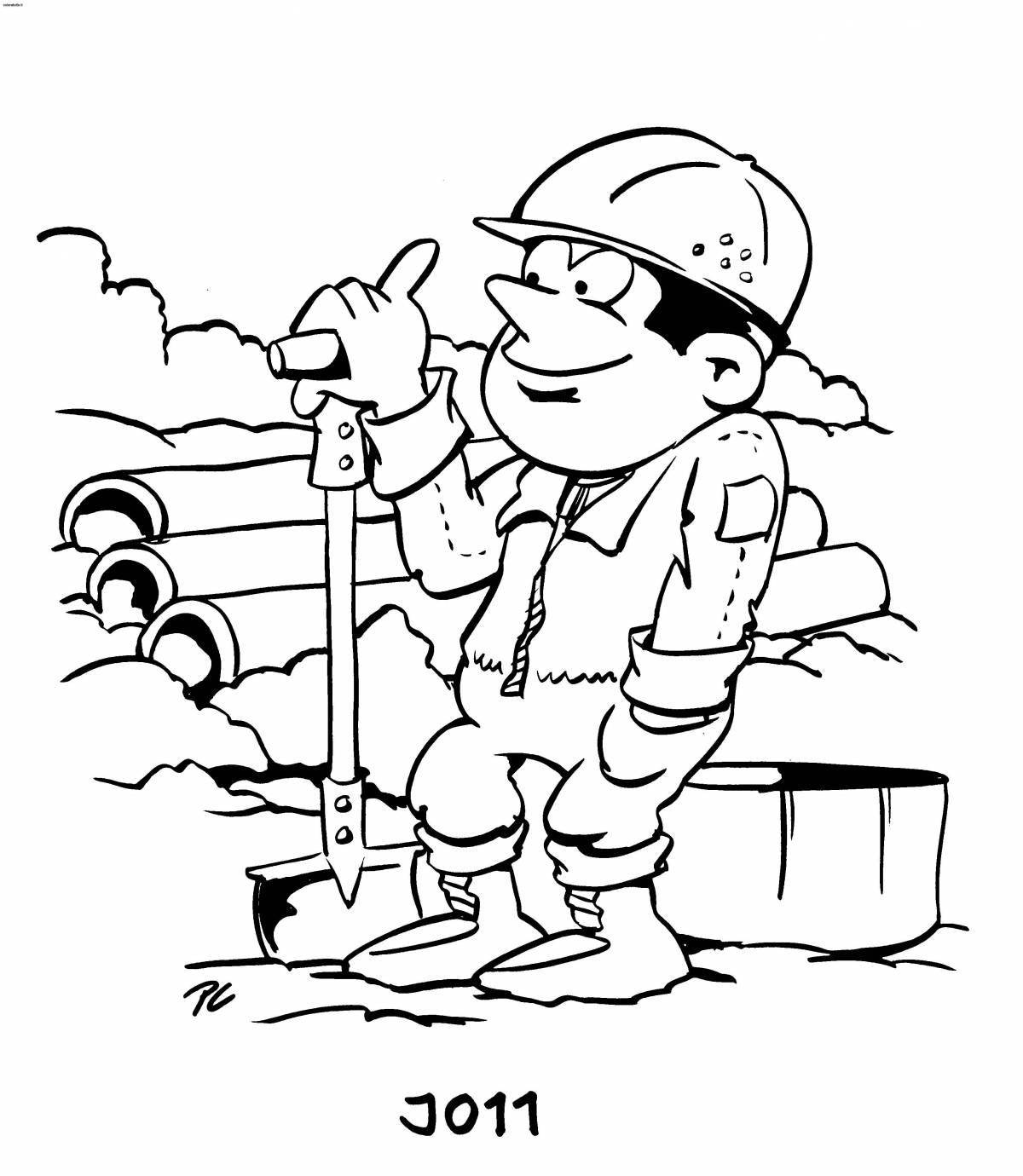 Adventurous archaeologist coloring page