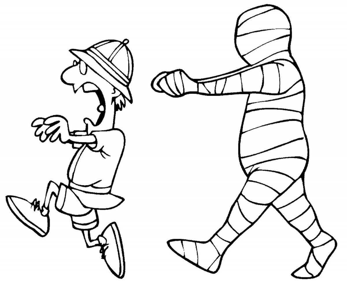 Heroic archaeologist coloring page