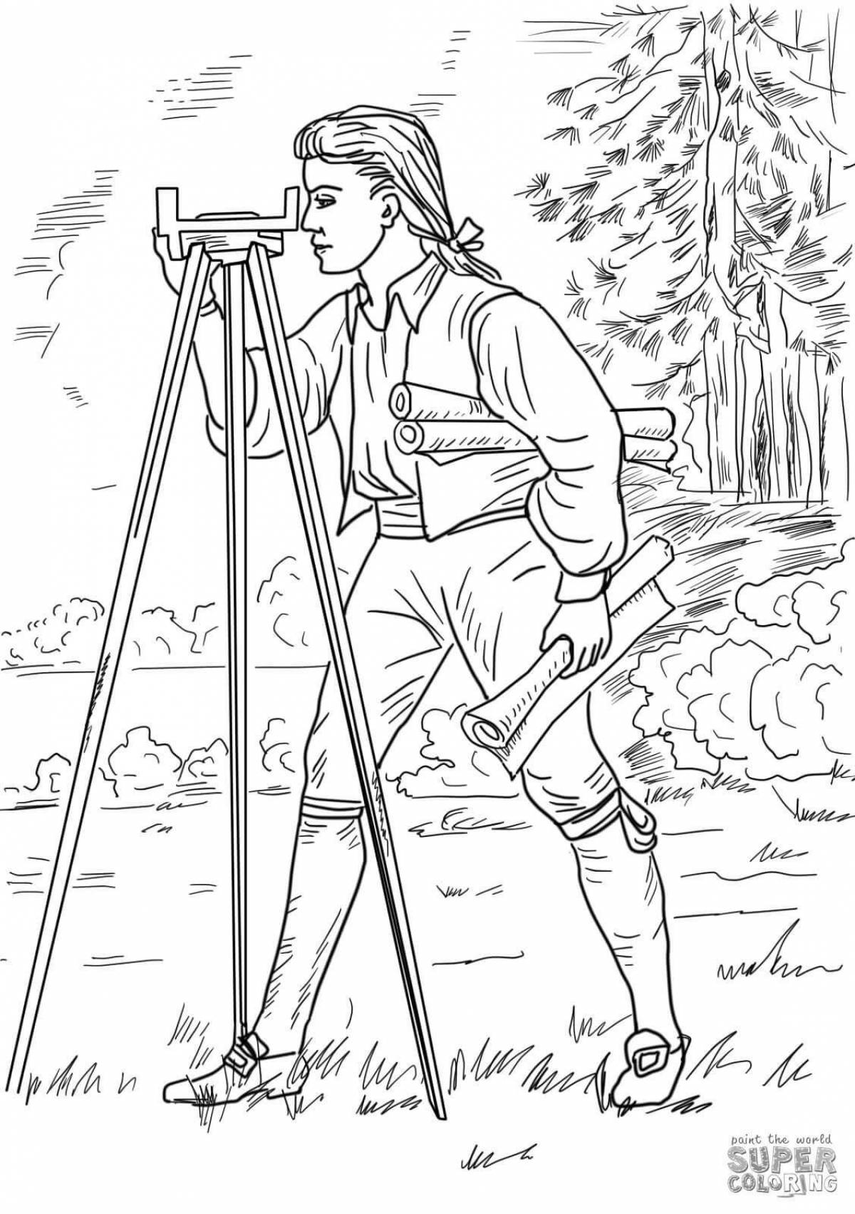 Legendary archaeologist coloring page