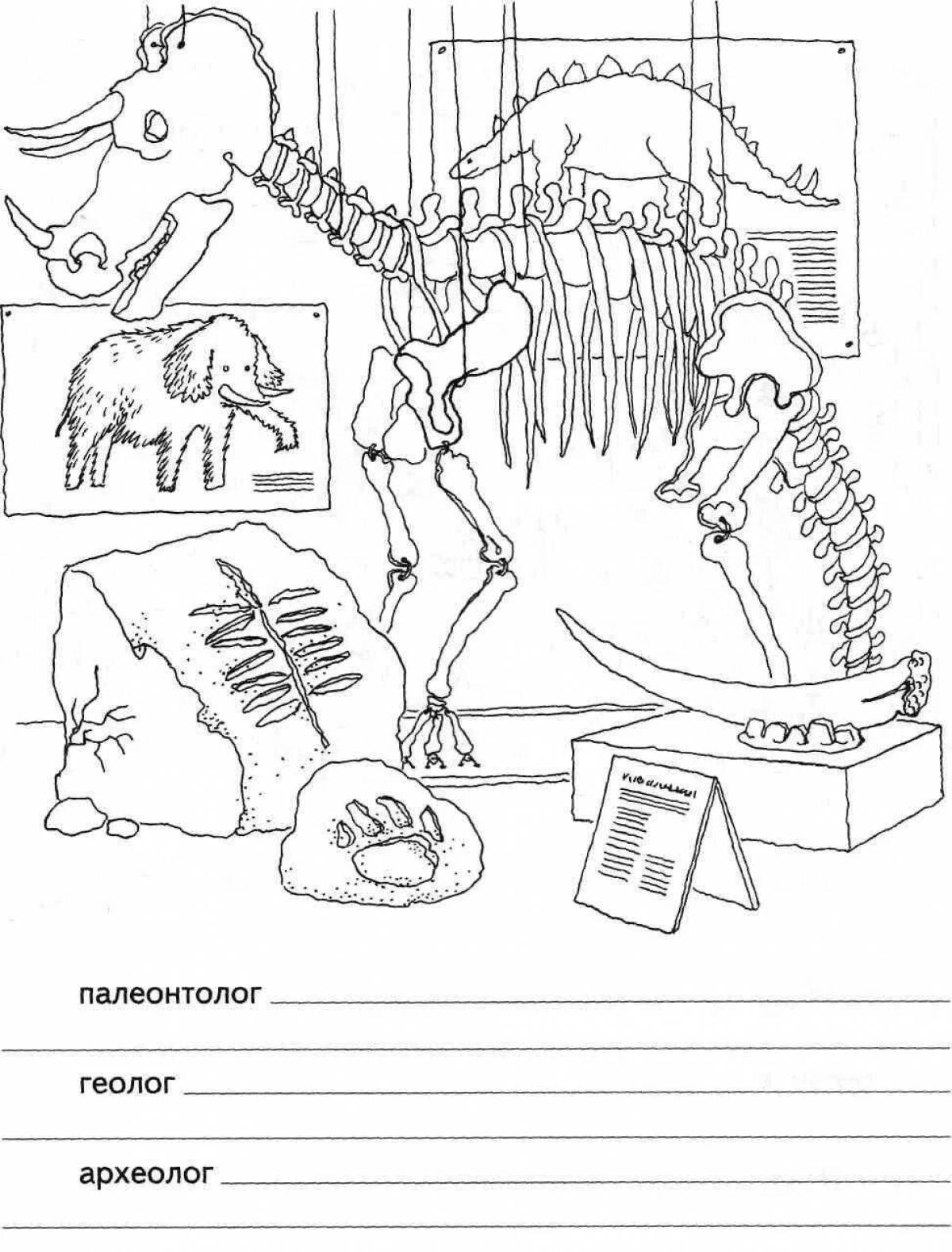 Coloring book playful archaeologist