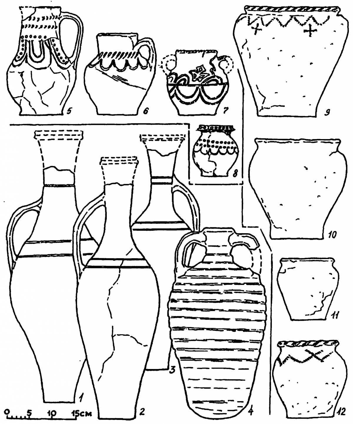 Photo Coloring book energetic archaeologist