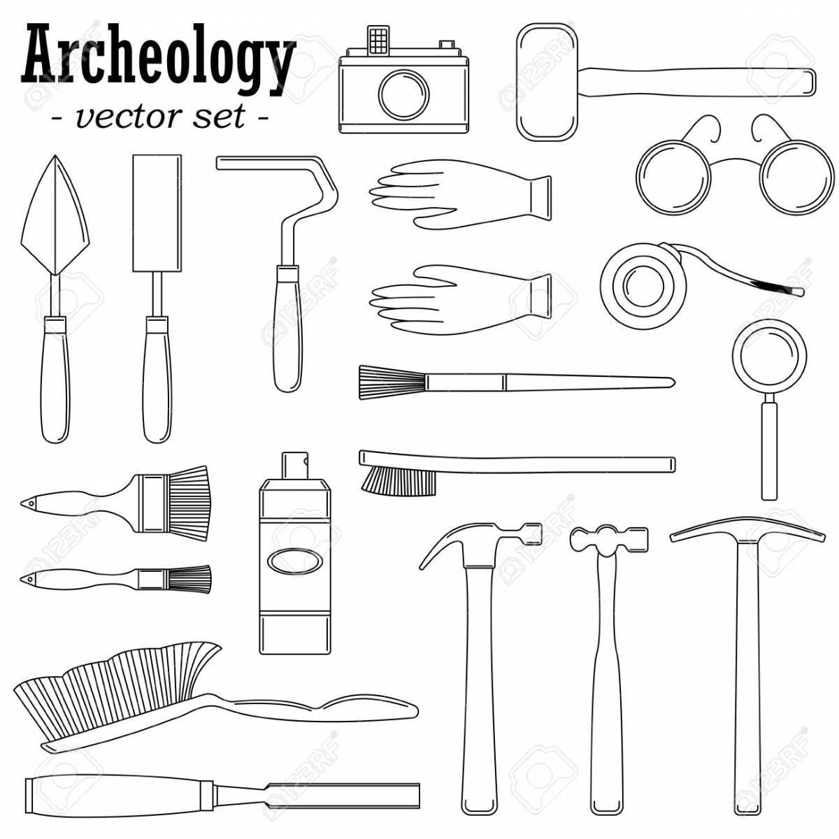 Coloring book bright archaeologist