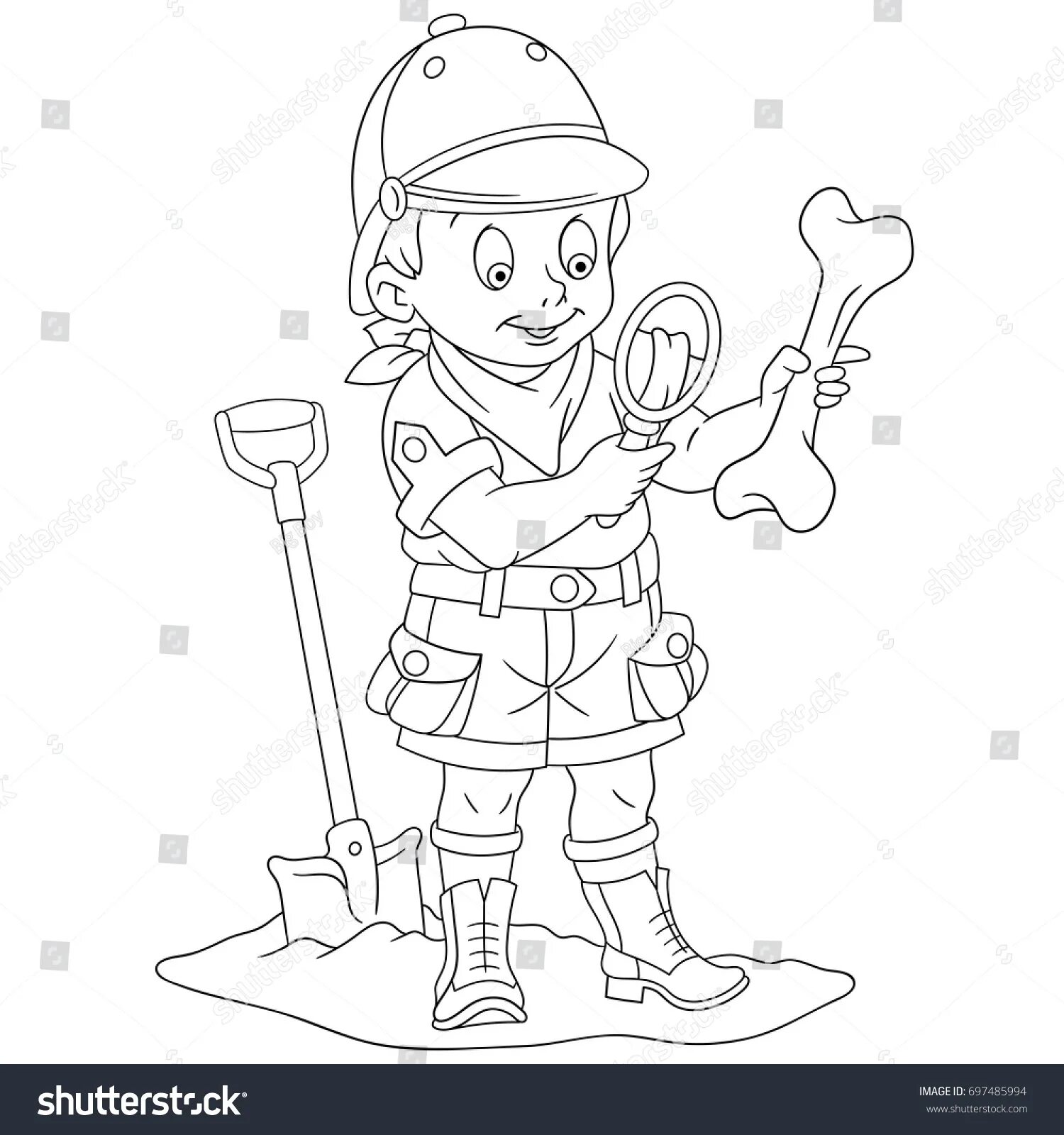 Glorious archaeologist coloring page