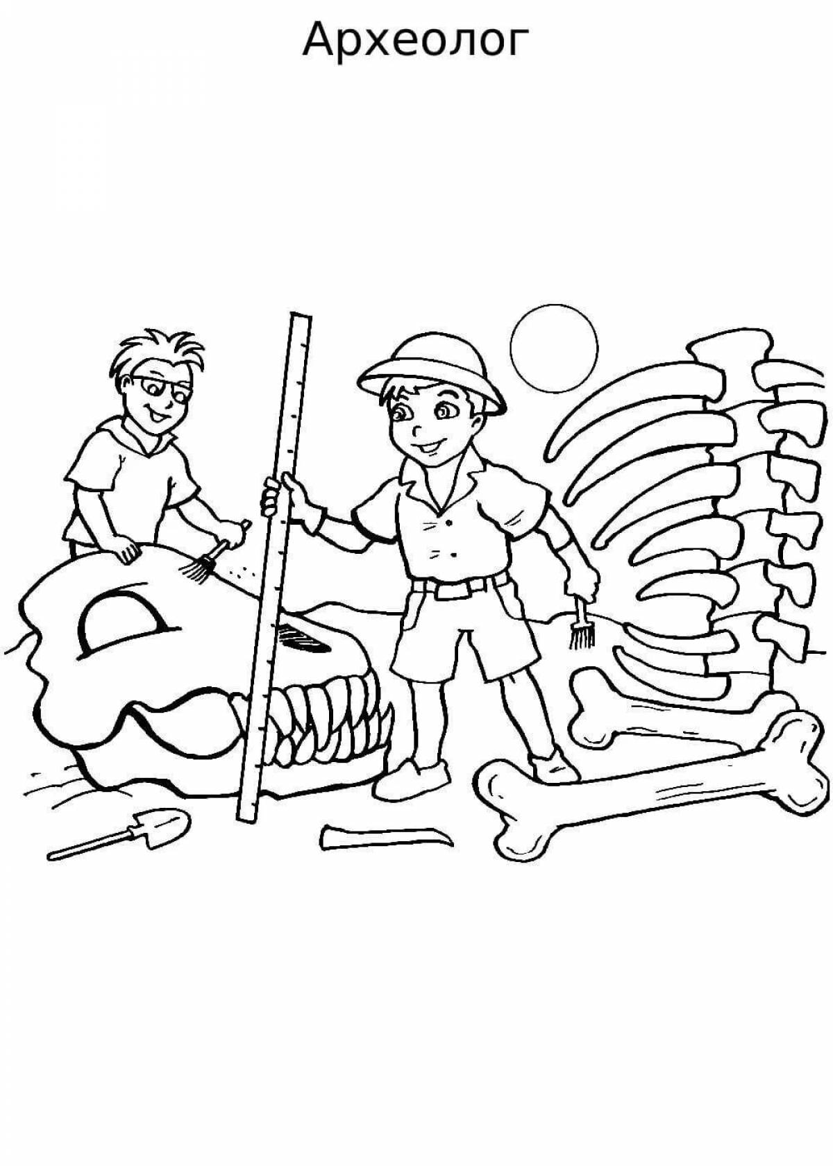Fun archaeologist coloring book