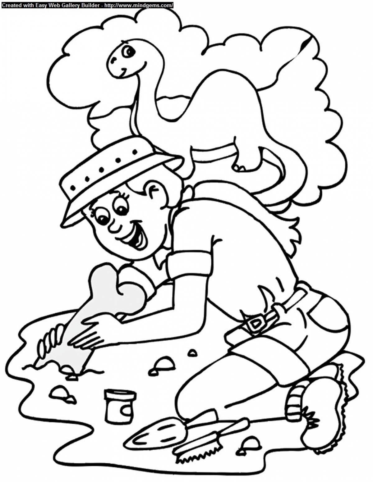 Coloring book marvelous archaeologist