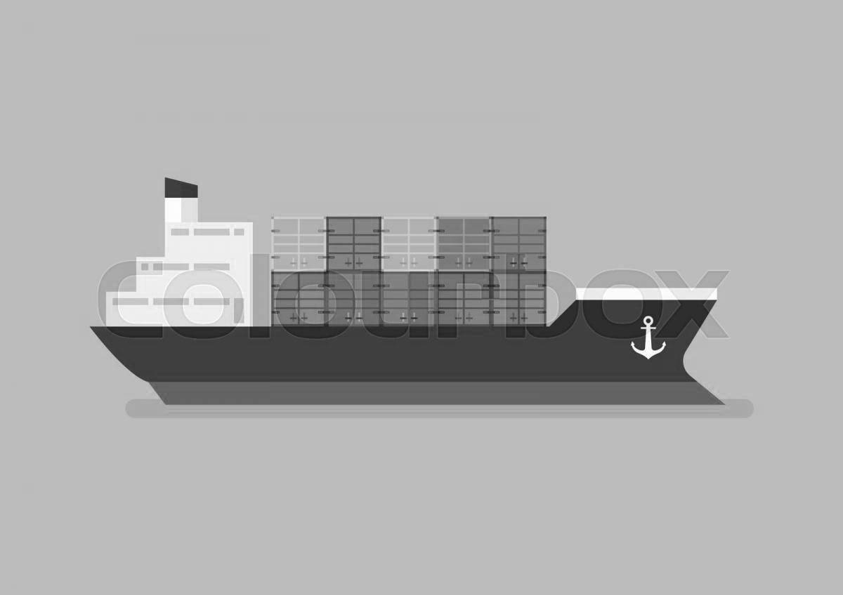 Great container ship coloring page